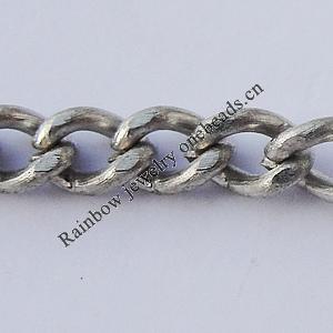 Iron Jewelry Chains, Lead-free Link's size:4x3mm, thickness:0.9mm, Sold by Group  