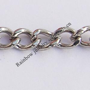 Iron Jewelry Chains, Lead-free Link's size:4.5x3.1mm, thickness:0.9mm, Sold by Group  