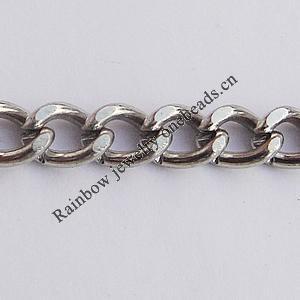 Iron Jewelry Chains, Lead-free Link's size:4.9x3.3mm, thickness:0.9mm, Sold by Group  