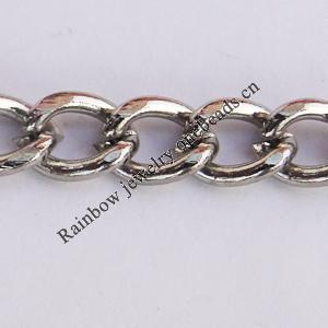 Iron Jewelry Chains, Lead-free Link's size:5.7x3.9mm, thickness:0.9mm, Sold by Group  