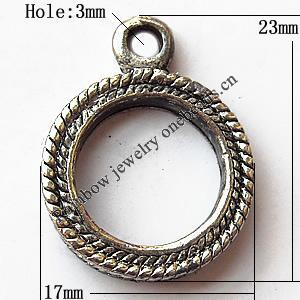 Pendant, Lead-free Zinc Alloy Jewelry Findings, Donut 17x23mm Hole:3mm, Sold by Bag