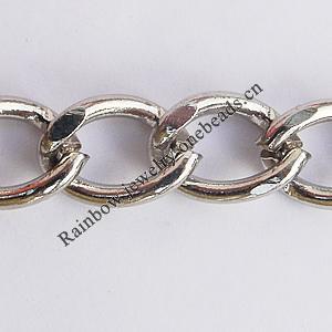 Iron Jewelry Chains, Lead-free Link's size:11.8x8.7mm, thickness:2mm, Sold by Group  