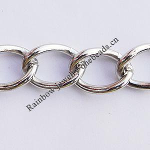 Iron Jewelry Chains, Lead-free Link's size:13.5x10mm, thickness:2mm, Sold by Group  