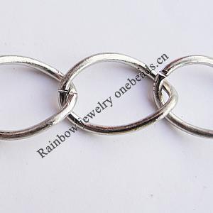 Iron Jewelry Chains, Lead-free Link's size:21.5x15.2mm, thickness:1.9mm, Sold by Group  