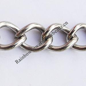 Iron Jewelry Chains, Lead-free Link's size:9x7.9mm, thickness:1.5mm, Sold by Group  