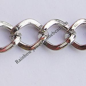 Iron Jewelry Chains, Lead-free Link's size:8.8x7.2mm, thickness:1.2mm, Sold by Group  