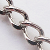 Iron Jewelry Chains, Lead-free Link's size:2.8x1.7mm, thickness:0.3mm, Sold by Group  