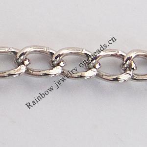 Iron Jewelry Chains, Lead-free Link's size:2.8x1.7mm, thickness:0.3mm, Sold by Group  