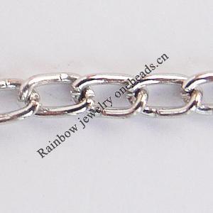 Iron Jewelry Chains, Lead-free Link's size:3x6mm, thickness:0.3mm, Sold by Group  