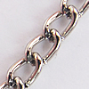 Iron Jewelry Chains, Lead-free Link's size:3.7x2.3mm, thickness:0.5mm, Sold by Group  