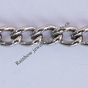 Iron Jewelry Chains, Lead-free Link's size:3.7x2.5mm, thickness:0.8mm, Sold by Group  