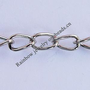 Iron Jewelry Chains, Lead-free Link's size:5.6x3.4mm, thickness:0.8mm, Sold by Group  