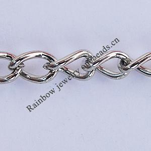 Iron Jewelry Chains, Lead-free Link's size:6x4mm, thickness:1mm, Sold by Group  