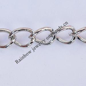Iron Jewelry Chains, Lead-free Link's size:6.3x4.2mm, thickness:1mm, Sold by Group  
