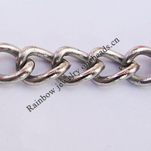Iron Jewelry Chains, Lead-free Link's size:5.7x4.4mm, thickness:1mm, Sold by Group  