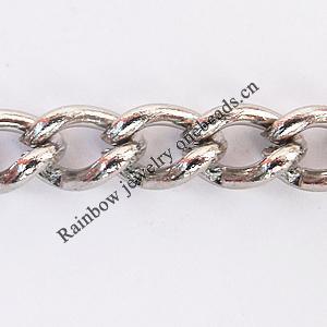Iron Jewelry Chains, Lead-free Link's size:6.5x4.5mm, thickness:1.1mm, Sold by Group  