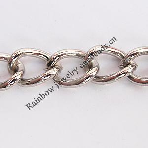Iron Jewelry Chains, Lead-free Link's size:7.2x5.5mm, thickness:1.1mm, Sold by Group  