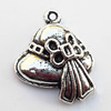 Pendant, Lead-free Zinc Alloy Jewelry Findings, Hat 15x20mm Hole:1mm, Sold by Bag