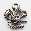Pendant, Lead-free Zinc Alloy Jewelry Findings, Dragon 18x20mm Hole:2mm, Sold by Bag
