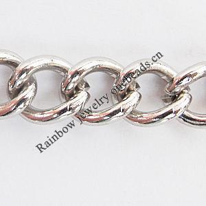 Iron Jewelry Chains, Lead-free Link's size:7.3x6.2mm, thickness:1.3mm, Sold by Group  