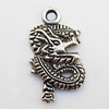 Pendant, Lead-free Zinc Alloy Jewelry Findings, Dragon 16x27mm Hole:2mm, Sold by Bag