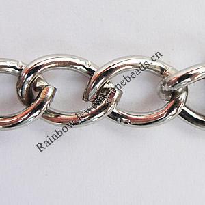 Iron Jewelry Chains, Lead-free Link's size:9.5x7mm, thickness:1.5mm, Sold by Group  