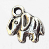 Pendant, Lead-free Zinc Alloy Jewelry Findings, Elephant 11x13mm Hole:1.5mm, Sold by Bag