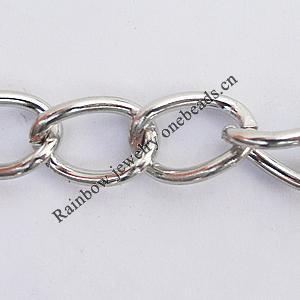 Iron Jewelry Chains, Lead-free Link's size:13.7x8.2mm, thickness:2mm, Sold by Group  