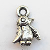 Pendant, Lead-free Zinc Alloy Jewelry Findings, Bird 7x12mm Hole:1mm, Sold by Bag