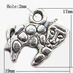 Pendant, Lead-free Zinc Alloy Jewelry Findings, 19x17mm Hole:2mm, Sold by Bag