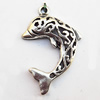 Pendant, Lead-free Zinc Alloy Jewelry Findings, Dolphin 20x31mm Hole:1.5mm, Sold by Bag