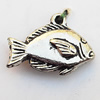 Pendant, Lead-free Zinc Alloy Jewelry Findings, Fish 17x12mm Hole:1mm, Sold by Bag