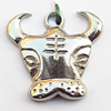 Pendant, Lead-free Zinc Alloy Jewelry Findings, Cow 20x18mm Hole:2mm, Sold by Bag