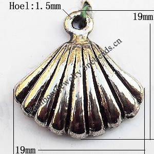 Pendant, Lead-free Zinc Alloy Jewelry Findings, Sector 19x19mm Hole:1.5mm, Sold by Bag