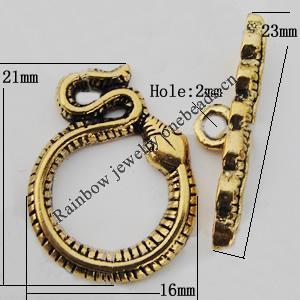 Clasp, Zinc Alloy Jewelry Findings Lead-free, 21x16mm,23x3mm Hole=2mm, Sold by Bag
