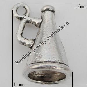Pendant Zinc Alloy Jewelry Findings Lead-free, 16x11mm Hole:1mm Sold by Bag