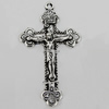 Pendant Zinc Alloy Jewelry Findings Lead-free, Cross 48x28mm Hole:2mm Sold by Bag