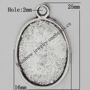 Pendant Zinc Alloy Jewelry Findings Lead-free, 25x16mm Hole:2mm Sold by Bag