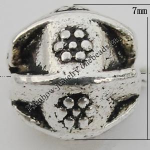 Bead Zinc Alloy Jewelry Findings Lead-free, 7x7mm, Hole:1mm Sold by Bag