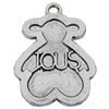 Pendant Zinc Alloy Jewelry Findings Lead-free, 31x22mm Hole:3mm Sold by Bag