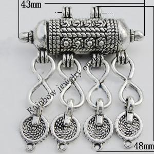 Connector Zinc Alloy Jewelry Findings Lead-free, 48x43mm, Hole:2mm Sold by Bag