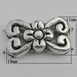 Bead Zinc Alloy Jewelry Findings Lead-free, 19x11mm, Hole:1mm Sold by Bag