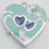 Pendant Zinc Alloy Enamel Jewelry Findings Lead-free, Heart 18x20mm Hole:2mm Sold by Bag