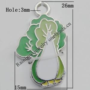 Pendant Zinc Alloy Enamel Jewelry Findings Lead-free, 26x15mm Hole:3mm Sold by Bag