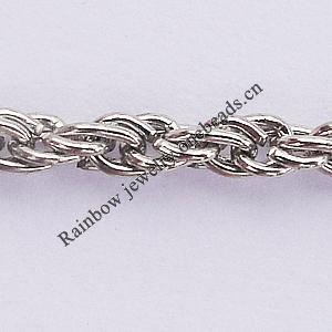 Iron Jewelry Chains, Lead-free Link's size:1.9x3.1mm, thickness:0.3mm, Sold by Group  