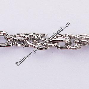 Iron Jewelry Chains, Lead-free Link's size:4.7x3mm, thickness:0.5mm, Sold by Group  