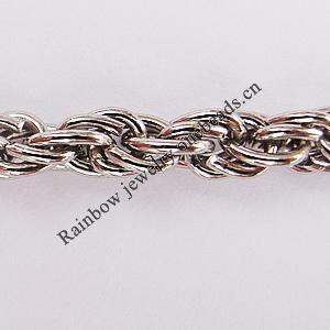 Iron Jewelry Chains, Lead-free Link's size:5.3x3.4mm, thickness:1mm, Sold by Group  