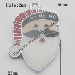  Zinc Alloy Jewelry Findings, Christmas Charm/Pendant,  50x23mm Hole:2mm Sold by Bag