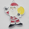  Zinc Alloy Jewelry Findings, Christmas Charm/Pendant,  Santa 37x26mm Hole:2.5mm Sold by Bag