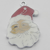  Zinc Alloy Jewelry Findings, Christmas Charm/Pendant,  Santa head 34x23mm Hole:2.5mm Sold by Bag